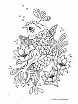 Fish Koi Karper Kleurplaten Volwassenen sketch template