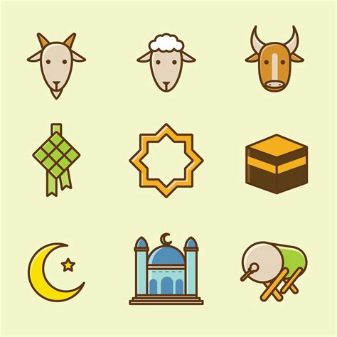 eid al adha icon collection  vector art  vecteezy