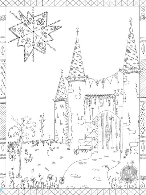 printable princess castle colouring page colouring page