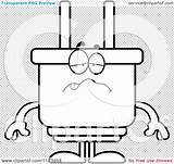 Plug Cartoon Electric Mascot Coloring Clipart Sick Happy Outlined Vector Thoman Cory Surprised Clipartof Royalty sketch template