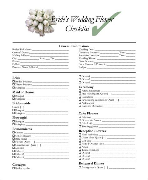 wedding checklist templates