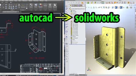 convert 2d autocad dwg dxf to 3d solidworks youtube