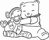 Tigger Coloring Baby Winnie Pooh Hug Wecoloringpage sketch template