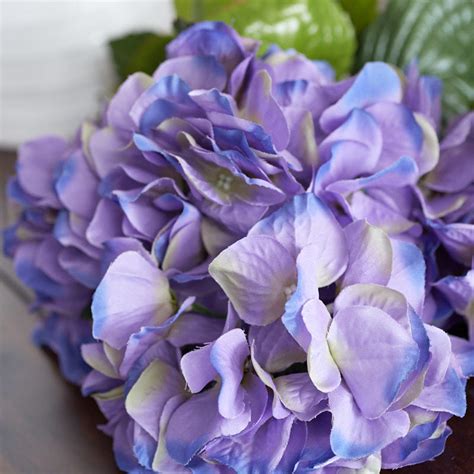 faux lavender purple hydrangea silk flower bush spring