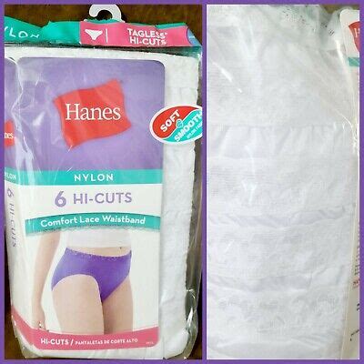 womens hanes  cut panties white size  nylon wcotton liner  pair nwt ebay