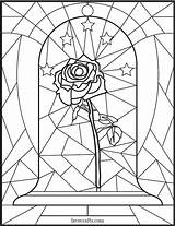 Coloring Rose Stained Glass Pages Adult Disney Window Printable Book Sheets Flower Colouring Color Favecrafts Pattern Print Books Alphabet Inspirational sketch template