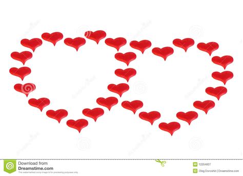 twee rode harten stock afbeelding image  glanzend