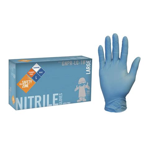 the safety zone x large blue nitrile glove powder free bulk 1000 10 pack of 100 count gnpr xl