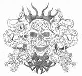Skull Dragon Twin Tattoo Drawing Tat Getdrawings Tattoos Real Deviantart sketch template