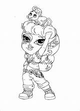 Monster High Coloring Pages Baby Pets Abbey Elegant Dolls Logo Doll Books Chibi Getcolorings Printable Book Cat Wolf Color Bominable sketch template