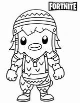Fortnite Cluck Coloring Pages Chibi Little Skin Kids sketch template