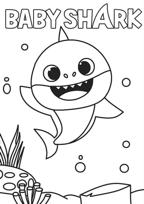 pinkfong baby shark colouring pages printable coloring pages