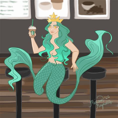 adaption of the starbucks mermaid from the logo mermaid mermaids