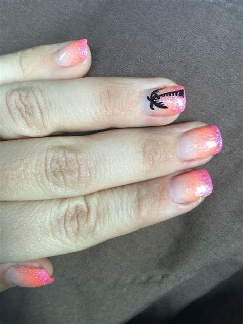 tropical sunset nail tips  brittney  reflections day spa