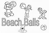 Coloring Ball Beach Library Clipart Cartoon sketch template