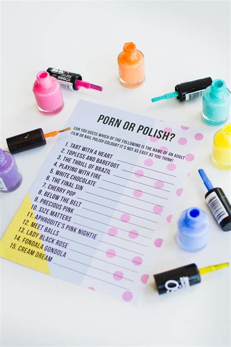 Porn Or Polish Hen Party Game Bachelorette Game And Bridal