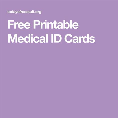 printable medical id cards  printables  printables