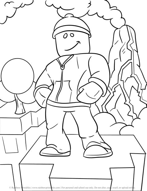 roblox character coloring pages  kids rainbow printables