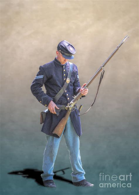 union civil war soldier reloading digital art  randy steele