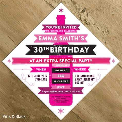 personalised birthday wedding party invite     alphabet