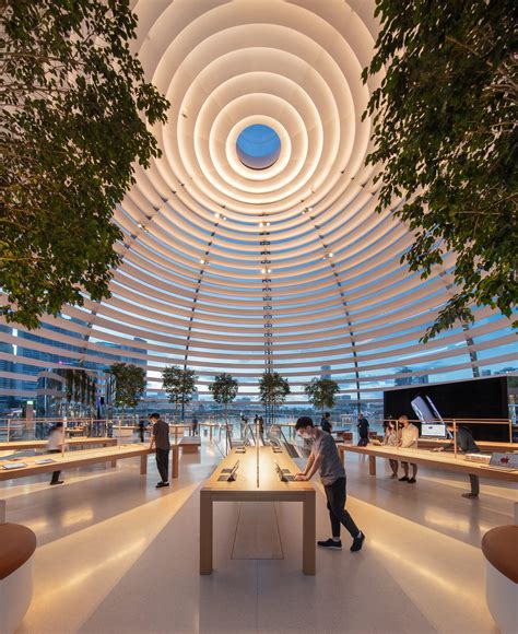 apple opens floating store designed  foster partners  singapore
