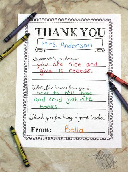 teacher appreciation notes teacher   notes printable