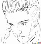 Elvis Presley Draw Singers Famous Drawing Step Tutorials Webmaster Drawdoo sketch template