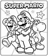 Mario Super Coloring Pages Bros Print Printables Birthday Getcoloringpages sketch template