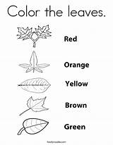 Leaves Coloring Color Pages Autumn Colors Fall Green Printable Worksheets Leaf Twistynoodle Noodle Twisty Print Preschool Worksheet Preschoolers Sheets Printables sketch template