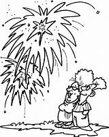 Fireworks Coloring Clipart Pages July Fourth Sheets Watching Popular Library Coloringhome sketch template
