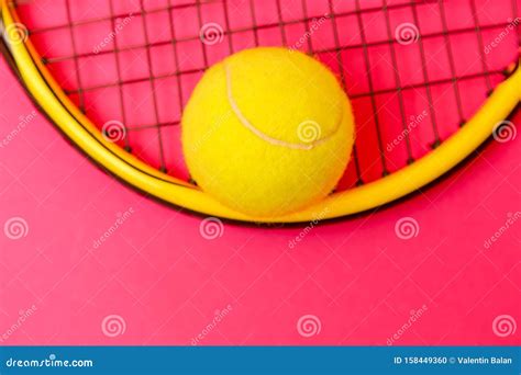 tennis racquet  ball stock photo image  match