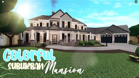 roblox bloxburg colorful suburban family mansion  advanced placement house build youtube