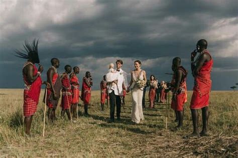 and the maasai warriors welcomed the new couple kenya maasai mara