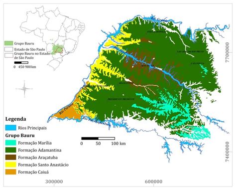 Mapa Geológico Do Grupo Bauru No Estado De São Paulo