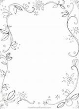 Coloring Border Borders Pages Printable Paper Fancy Frames Cute Doodle Printablee Flower Frame Clip Poster Colouring Simple Stationery Drawing Flowers sketch template