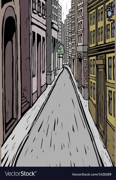 city street alley scene royalty  vector image