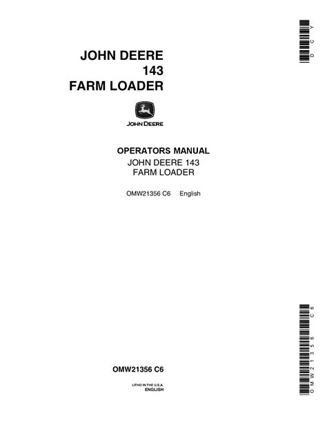 john deere  farm loader omw operation  maintenance manual   service