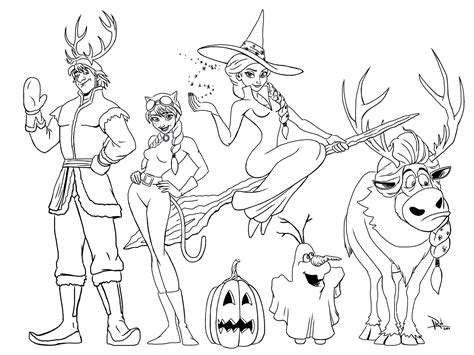 frozen halloween coloring page mommy  sports