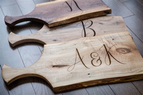 personalized charcuterie board engraved monogram  edge etsy