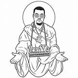 Kanye Rapper sketch template