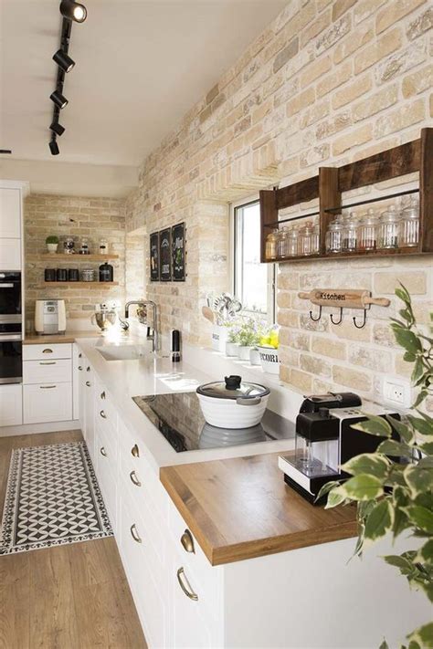 stylish kitchens  brick walls  ceilings digsdigs