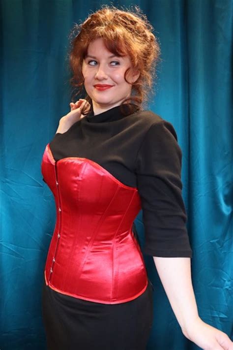 eynede corset red satin lace embrace atelier