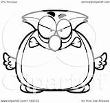Owl Chubby Mad Clipart Cartoon Outlined Coloring Vector Thoman Cory Royalty sketch template