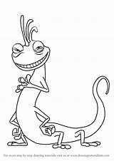 Randall Monster Boggs Monstruos Drawingtutorials101 Lizard Moster sketch template