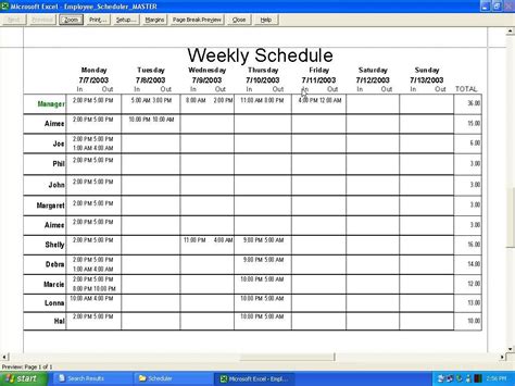 shrohat mktob bramj omsor balfydyo weekly schedule template excel