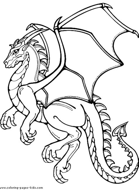 dragon color page coloring pages  kids fantasy medieval