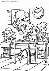 Classroom Coloring Color Pages School Hellokids Print sketch template