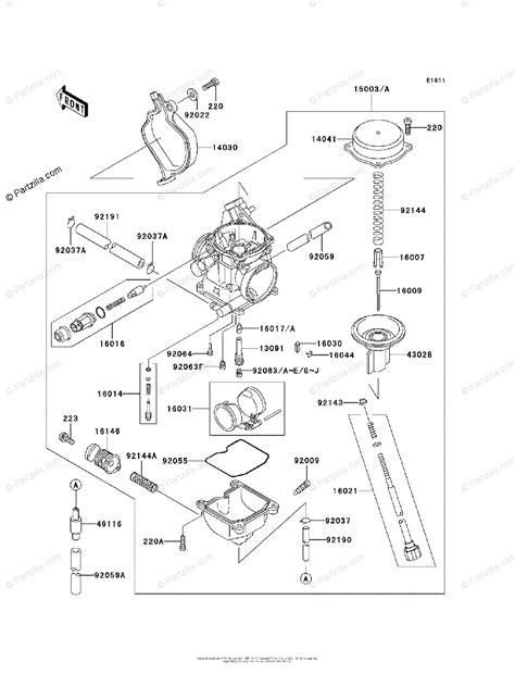 kawasaki atv  oem parts diagram  carburetor vfae partzillacom