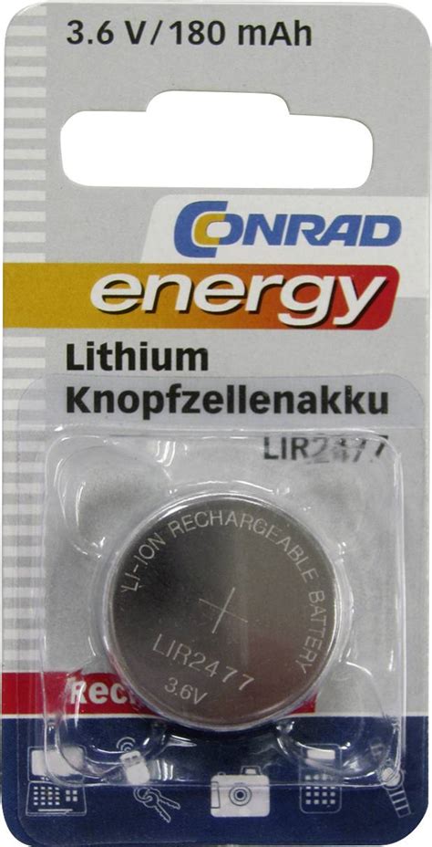 conrad energy lir button cell rechargeable lir lithium
