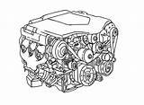 Car Coloring Pages Parts Engine Drawing Color Getdrawings Part sketch template